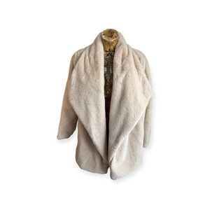 Dress Forum jacket coat stylish winter later faux fur almond color new